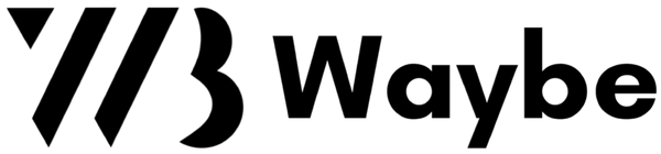 Black 'Waybe' logo on a white background
